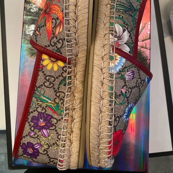 Gucci Pilar Floral GG Espadrilles size 39.5 - Picture 8 of 12